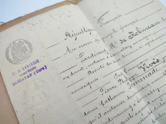 Actes Notaries. Cecile Fauvet Genealogiste