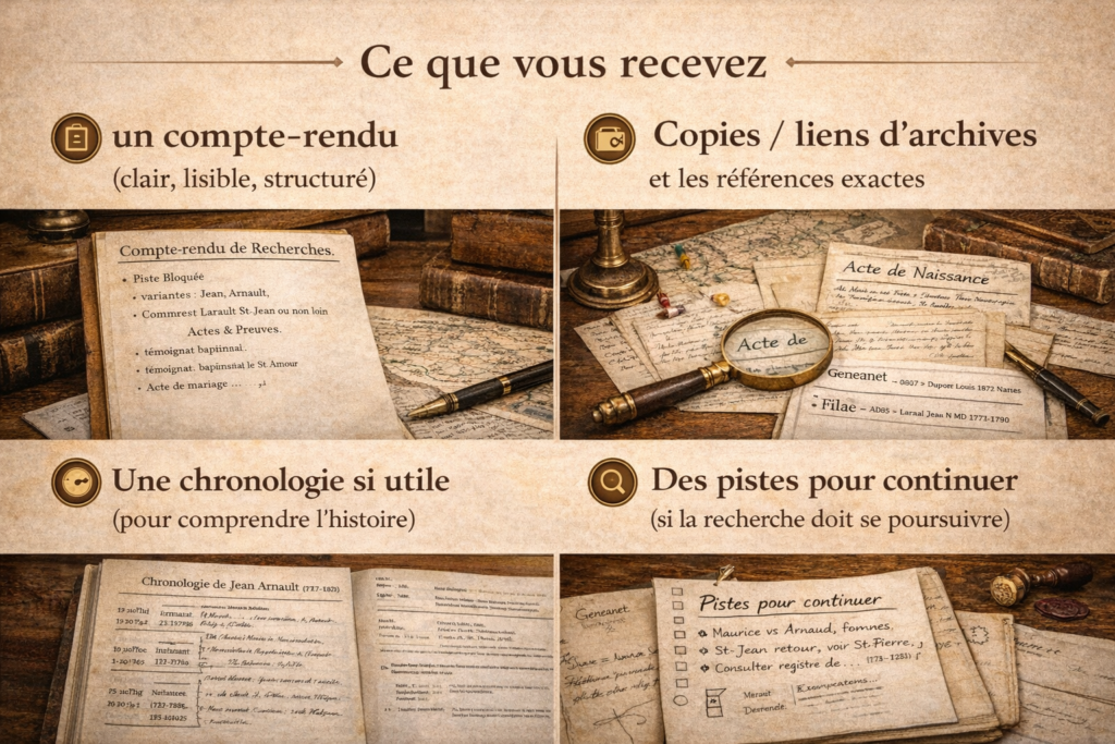 Rapport de recherche de généalogie familiale