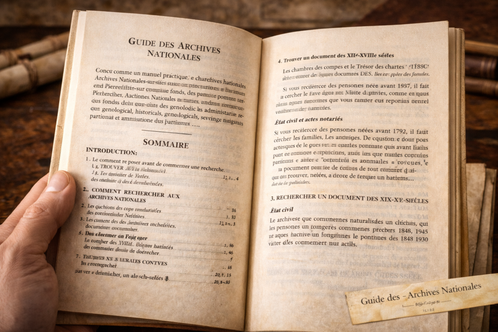 Guide des Archives Nationales ouvert